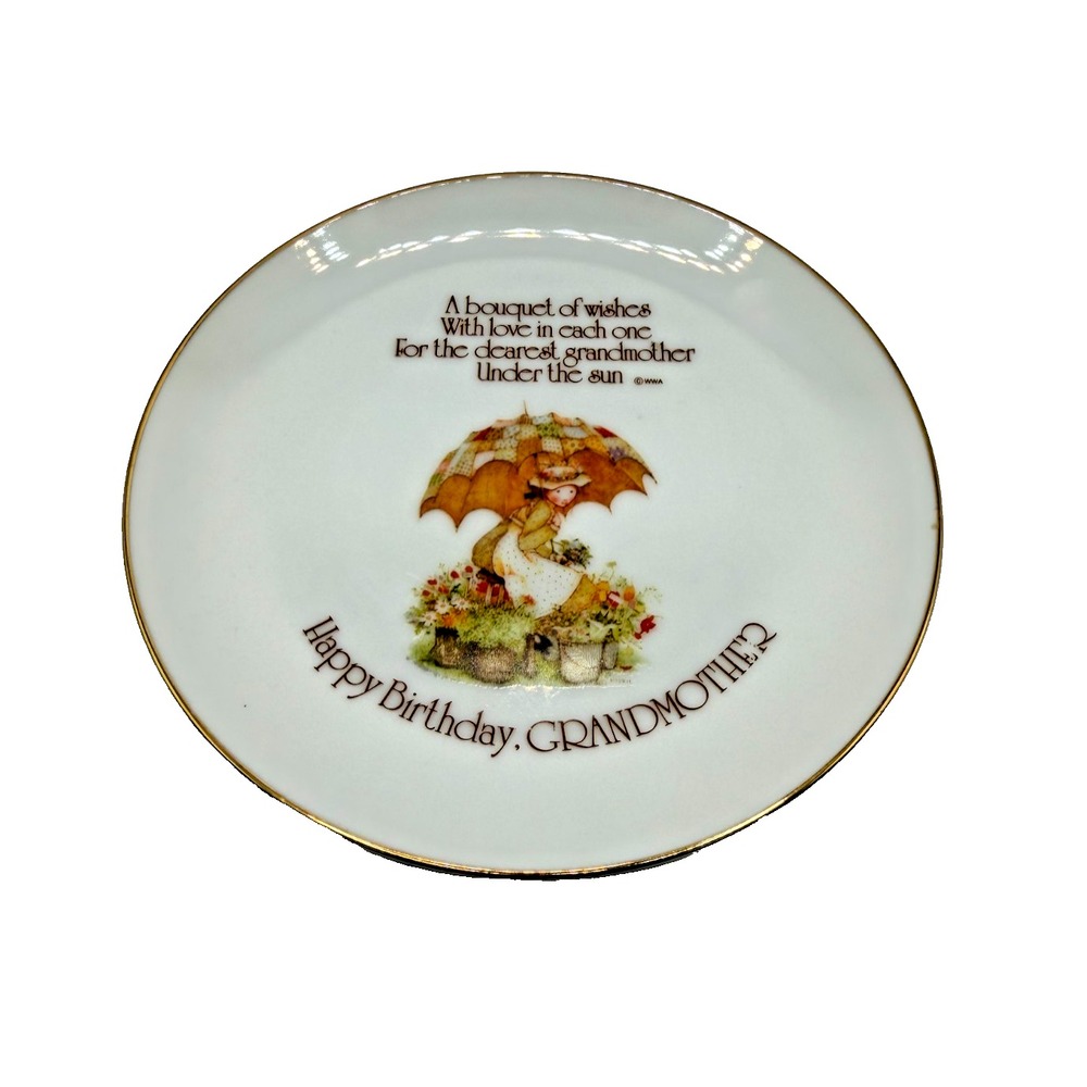 Lasting Memories Happy Birthday Grandmother Porcelain Plate Gold Trim Japan 6in